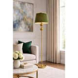 VENÜS VEGA İKİ TOP | MODERN GOLD METAL LAMBADER | HASIR HAKİ GOLD ŞERİT KUMAŞ BAŞLIK | AYAKLI AYDINLATMA