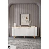Venüs Vns Moduler Duru Mdf Mebran Kapak Konsol - Beyaz - Meşe - 40 x 180 cm