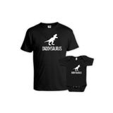 venüsdijital Daddy Saurus Baby Saurus Siyah Tshirt Zıbın (BABA BEBEK KOMBİN YAPILABİLİR FİYATLAR AYRI AYRIDIR)