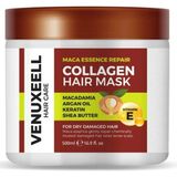 VENUXEELL Kolajen Saç Maskesi 500 ML Kuru ve Yıpranmış Saçlar İçin Yoğun Nemlendirici Saç Bakım Maskesi Keratin Argan Yağı Shea Butter Macadamia Özlü Saç Onarıcı Bakım Maskesi