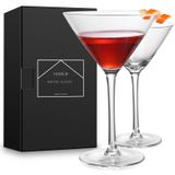 VENVENWEAVS Martini Bardakları 2'li Set, El Üflemeli Kristal Martini Bardakları, Espresso Martini, Cosmopolitan, Manhattan,Gimlet,Home Bar,Kokteyl Partisi,Martini Züccaciye Hediye seti