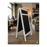VEO STORE Ahşap Ayaklı Menü Panosu - Çift Taraflı Tebeşir Tahtası - Kafe Restoran Tipi Kara Tahta (100x50cm)