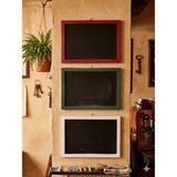 Veo Store Retro Kafe Tipi 3'lü Set Tebeşir Tahtası - Renkli Ahşap Çerçeveli Yazı Panosu 30X45 cm - Beyaz