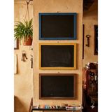 Veo Store Retro Kafe Tipi 3'lü Set Tebeşir Tahtası - Renkli Ahşap Çerçeveli Yazı Panosu 30X45 cm - Kahverengi