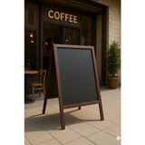 Veo Store Tek Ayaklı Menü Panosu / Yazı Tahtası - Kahverengi - ÇİFT TARAFLI MENÜ PANOSU / YAZI TAHTASI