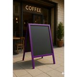 Veo Store Tek Ayaklı Menü Panosu / Yazı Tahtası - Mor - ÇİFT TARAFLI MENÜ PANOSU / YAZI TAHTASI