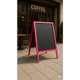 Veo Store Tek Ayaklı Menü Panosu / Yazı Tahtası - Pembe - ÇİFT TARAFLI MENÜ PANOSU / YAZI TAHTASI