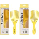 Vepa Airflex Dolaşık Saç Açma Fırçası, Kolay Tarama, Elektriklenme Önleyici Tarak (SARI) (2 paketi)