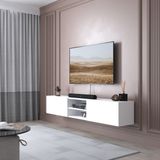 Vera 2 Kapaklı 180 cm Duvara Monte Tv Ünitesi - Beyaz