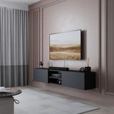 Vera 2 Kapaklı 180 cm Duvara Monte Tv Ünitesi - Siyah