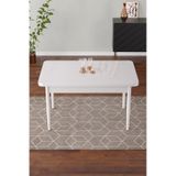 Vera 70x110 Mdf Beyaz Masa Ahşap Ayaklı Sabit Üst Kalite Mutfak Masası, Salon Masası,yemek Masası Beyaz