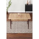 Vera 70X110 Mdf Meşe Desen Ahşap Ayaklı Sabit Üst Kalite Mutfak Masası, Yemek Masası, Salon Masası