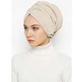 Vera Bone Drape Bej Hazır Türban