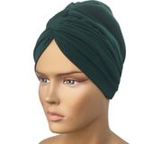 Vera Bone Drape Model Hazır Türban Zümrüt Yeşil
