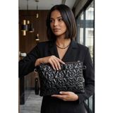 Vera Çanta Yıldız Portföy Clutch Çanta - Siyah Simli
