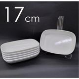 Vera Concept Store 12 Adet Beyaz Melamin Kayık Tabak 17X12CM Ortaboy Salata Tabağı Günübirlik Hesaplı Oval Kare Servis