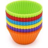 Vera Concept Store 12 Adet Silikon Tekrar Kullanılabilir Muffin, Kek, Cupcake Kalıbı Kalıpları Çok Renkli
