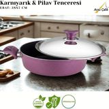Vera Concept Store 28 cm Granit Karnıyarık & Pilav Tenceresi Çelik Kapak - Mürdüm
