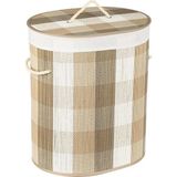 Vera Concept Store 4524 Kapaklı Kirli Çamaşır Sepeti Oval - Hasır Kirli Çamaşır Sepeti 43X33X50CM
