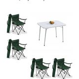 Vera Concept Store 60X80 Katlanır Beyaz Masa+ 4 Adet Yeşil Rejisör Sandalyesi Katlanır, Sandalye Piknik Plaj Sandalyesi