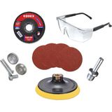 Vera Concept Store (9 Parça) Spiral Avuç Içi Taşlama Makinesi Cırt Zımpara 115 mm