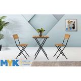 Vera Concept Store Ahşap Katlanır Masa Sandalye Bahçe Balkon Mutfak Takımı 2 Sandalye 1 Masa Bistro Takım