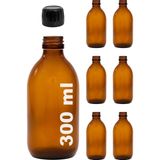 Vera Concept Store Amber Ecza Şişesi, 300 Ml, Kahverengi Cam, Plastik Contalı Kilit Kapak, Hava ve Sıvı Sızdırmaz, 28MM Ağız Çaplı, Parfüm Demlemek Için Uygun, 6 Adet (3