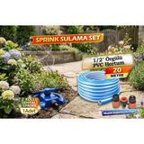 Vera Concept Store Bahçe Sulama Seti – 20M Örgülü Pvc Hortum, Dönerli Çift Sprinkler, Musluk Bağlantı Seti Dahil, Bahçe Çim Hobi Bahçesi