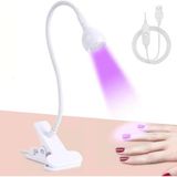 Vera Concept Store Beyaz 3W Uv LED Tırnak Kurutucu Ultraviyole Esnek Klipsli Masa USB Jel Kurutma Klipsli Masa Lambası
