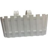 Vera Concept Store Beyaz Plastik Balkon Saksısı, Çit Desenli, Askılı, Dikdörtgen Çiçeklik 28X12