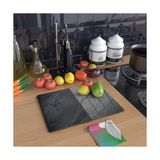Vera Concept Store Cam Kesme Tahtası ve Sunumluk Siyah Taş Desenli 30X40 cm - Ahşap