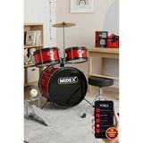 Vera Concept Store CD300X Akustik Çocuk Baterisi Davulu Seti, 5-14 Yaş, Kırmızı, Full Set