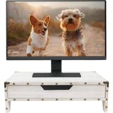 Vera Concept Store Çekmece Yükseltici ve Metal Köşe Koruyuculu Ahşap Monitör Standı, Depolama Düzenleyicili Ahşap Dağınıklık Içermeyen Masa Standı, Çekmeceli ve 3 Bölmel