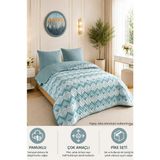 Vera Concept Store Çift Kişilik Pike Çift Taraflı Kapitone Pike ve Yatak Örtüsü Takımı – 200X230 cm Desenli (Çarşafsız) (Yeşil, Çift Kişilik)