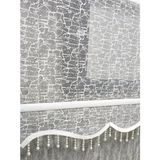 Vera Concept Store Çift Mekanizmalı Desenli Boncuklu Tül ve Stor Perde Ekru MT4004B 100X200 Ekru