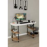 Vera Concept Store Çok Amaçlı Çalışma Masası - Kitaplıklı Bilgisayar Masası, Ofis Masası, Ders Çalışma Masası, Modern Yazı Masası Beyaz - Atlantik Çam