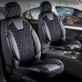 Vera Concept Store Fiat Egea Cross ile Uyumlu Lüx Deri Detaylı Oto Koltuk Kılıfı Ön Arka Takım Cyrus Siyah Beyaz
