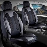 Vera Concept Store Fiat Egea Cross ile Uyumlu Lüx Deri Detaylı Oto Koltuk Kılıfı Ön Arka Takım Cyrus Siyah