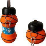 Vera Concept Store Futbol, Basketbol ve Tenis Topu Şeklinde Katlanabilir Matara, 0.5l Silikon Spor Su Şişesi, Taşınabilir ve Hafif (Basketbol)