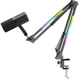 Vera Concept Store Gamenote GK71 Pro Rgb Yayıncı Mikrofonu, 24-Bit, 192KHZ, Xlr & Type-C, Stantlı (Siyah)