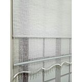 Vera Concept Store Geometrik Desenli Boncuklu Çift Mekanizmalı Tül Stor Perde Beyaz TS1084B 160X200 Beyaz