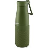 Vera Concept Store Haki 500 ml Çelik Okul Matarası - Silikon Gövdeli (Nokta) Çelik Termos - 50027