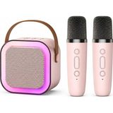Vera Concept Store Karaoke Mikrofonu, 2 Mikrofon 1 Hoparlör, Net Pürüzsüz Ses Kalitesi, Bluetooth Bağlantılı, Rgb LED Işıklı, Şarjlı, USB Tf Type-C Girişli Ev Ofis Parti