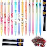 Vera Concept Store Kawaii Mekanik Kalem Seti, Kurşun Kalem Yedekli, 0,5/0,7/0,9 Mm, Sevimli Kalem Seti, Öğrenci Yazma, Çizim, Eskiz Ofis Okul Malzemeleri Için (12 Adet (