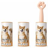 Vera Concept Store Kedi Patili Tüy Toplayıcı Sticky Roller Seti – 60 Yapraklı Güçlü Yapışkanlı Kullan At Bant + 2 Adet Yedek Rulo – Evcil Hayvan Tüyü, Toz ve Kıl Temizle