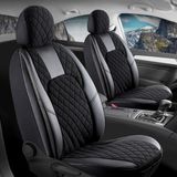 Vera Concept Store Nissan Qashqai ile Uyumlu Lüx Yarı Deri Oto Koltuk Kılıfı Ön Arka Takım Chester Siyah