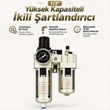 Vera Concept Store Otomatik Boşaltmalı Ikili Hava Şartlandırıcı Kompresör Filtre Regülatör Yağlayıcı Manometreli Frl