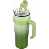 Vera Concept Store Paslanmaz ÇELIK,%100 Sızdırmaz, Çift Katmanlı, Pipetli, Saplı Termos Bardak, Termal Matara 1000 ml (Yeşil)