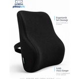 Vera Concept Store Pillowart Ortopedik Visco Sırt Bel Destek Minderi – Ofis Koltuğu Için Ergonomik Anatomik Lomber ve Postür Desteği Siyah