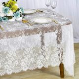 Vera Concept Store 's Yemek Masası Için Masa Örtüsü, 150X300CM Keten Dekor, Beyaz Dantel Detaylı Örtü, Düğün, Akşam Daveti, Çay Saati ve Özel Etkinliklere Uygun Masa Süs